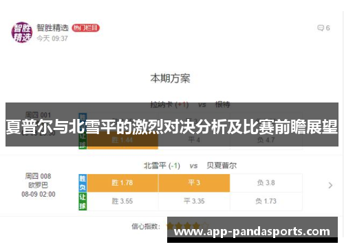夏普尔与北雪平的激烈对决分析及比赛前瞻展望